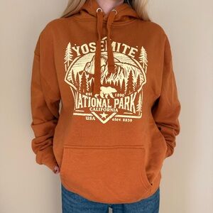 Yosemite National Park Burnt Orange Hoodie Sweatshirt